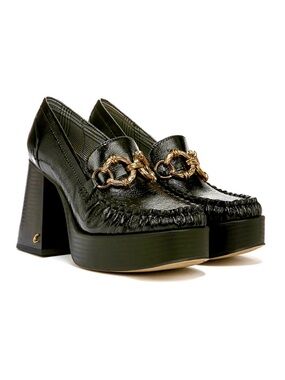 CIRCUS SAM EDELMAN SUSIE PLATFORM RUCHED TOE HORSEBIT DARK ACADEMIA LOAFER Sz8.5